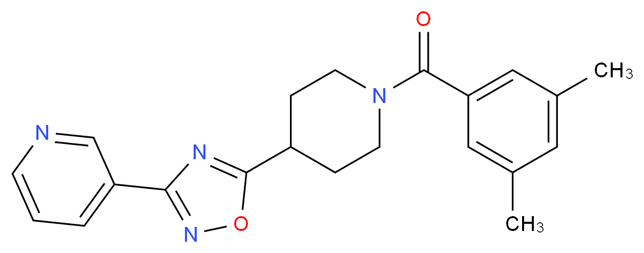 (3,5-Dimethyl-phenyl)-[4-(3-pyridin-3-yl-[1,2,4]-oxadiazol-5-yl)-piperidin-1-yl]-methanone_分子结构_CAS_)