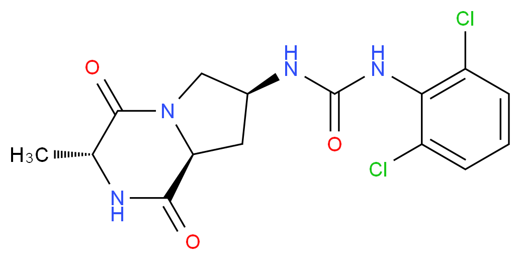 N-(2,6-dichlorophenyl)-N'-[(3R,7S,8aS)-3-methyl-1,4-dioxooctahydropyrrolo[1,2-a]pyrazin-7-yl]urea_分子结构_CAS_)