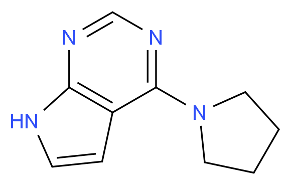 1-{7H-pyrrolo[2,3-d]pyrimidin-4-yl}pyrrolidine_分子结构_CAS_90870-68-1