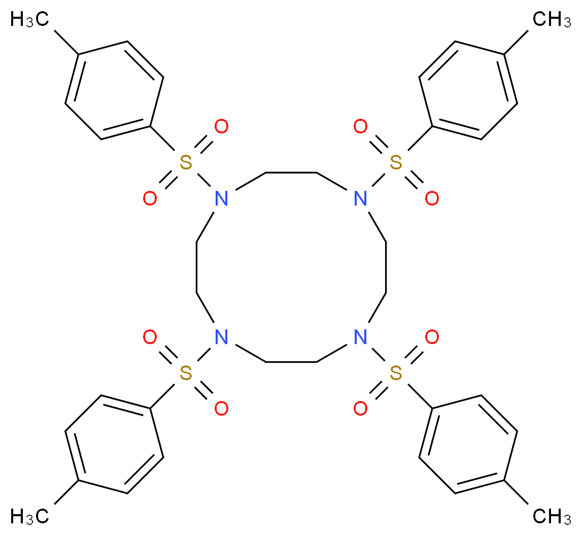 1,4,7,10-tetrakis(4-methylbenzenesulfonyl)-1,4,7,10-tetraazacyclododecane_分子结构_CAS_52667-88-6