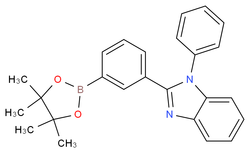 1-phenyl-2-[3-(tetramethyl-1,3,2-dioxaborolan-2-yl)phenyl]-1H-1,3-benzodiazole_分子结构_CAS_952514-86-2