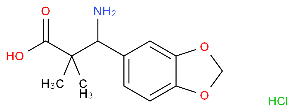 3-amino-3-(1,3-benzodioxol-5-yl)-2,2-dimethylpropionic acid hydrochloride_分子结构_CAS_944450-98-0)