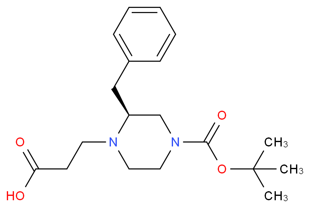 3-[(2S)-2-benzyl-4-[(tert-butoxy)carbonyl]piperazin-1-yl]propanoic acid_分子结构_CAS_1060814-19-8