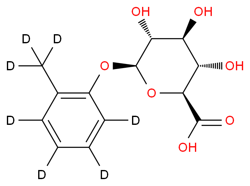 (2S,3S,4S,5R,6S)-3,4,5-trihydroxy-6-[2-(<sup>2</sup>H<sub>3</sub>)methyl(<sup>2</sup>H<sub>4</sub>)phenoxy]oxane-2-carboxylic acid_分子结构_CAS_111897-99-5