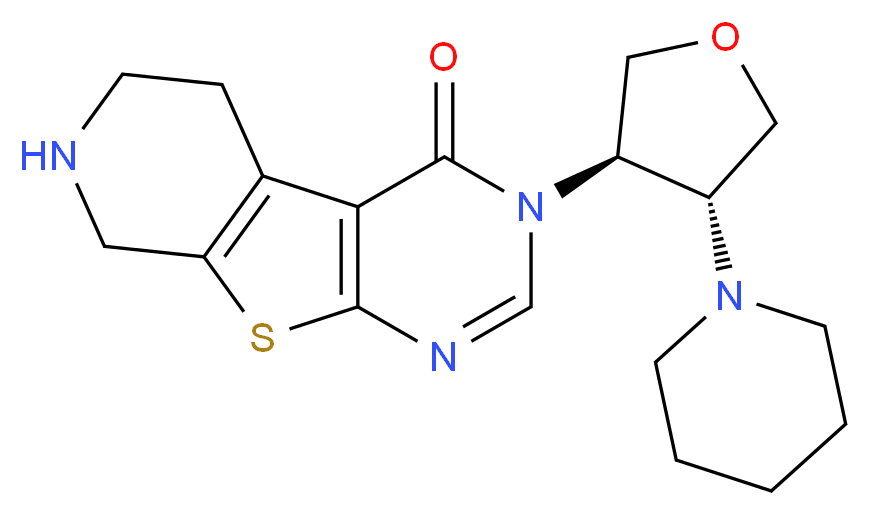 3-[(3R*,4R*)-4-piperidin-1-yltetrahydrofuran-3-yl]-5,6,7,8-tetrahydropyrido[4',3':4,5]thieno[2,3-d]pyrimidin-4(3H)-one_分子结构_CAS_)
