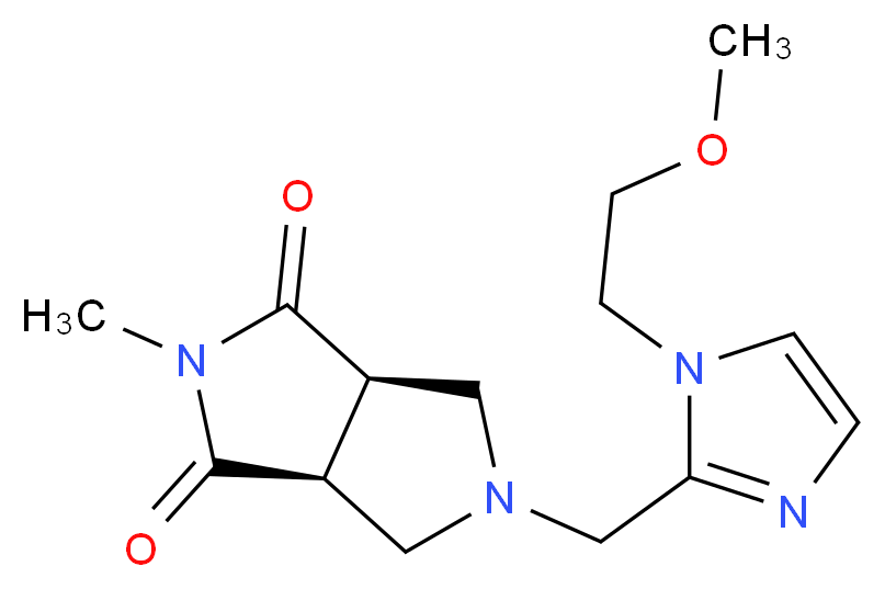(3aR*,6aS*)-5-{[1-(2-methoxyethyl)-1H-imidazol-2-yl]methyl}-2-methyltetrahydropyrrolo[3,4-c]pyrrole-1,3(2H,3aH)-dione_分子结构_CAS_)