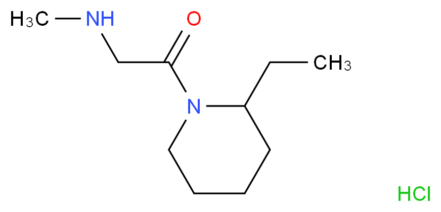 1-(2-Ethyl-1-piperidinyl)-2-(methylamino)-1-ethanone hydrochloride_分子结构_CAS_)