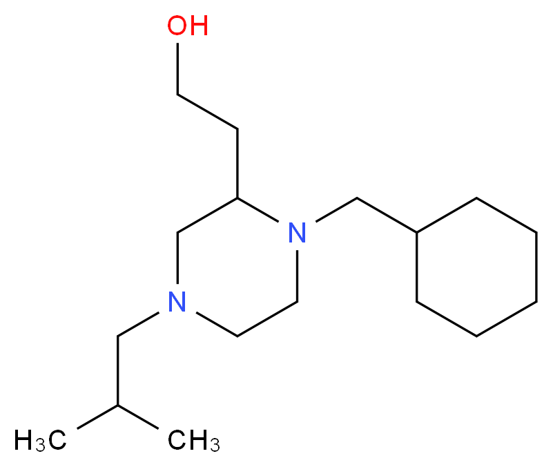 2-[1-(cyclohexylmethyl)-4-isobutyl-2-piperazinyl]ethanol_分子结构_CAS_)