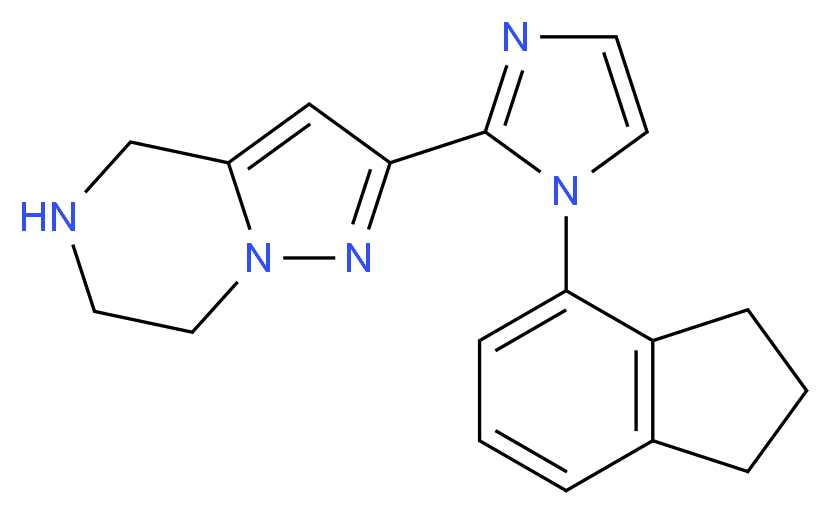 2-[1-(2,3-dihydro-1H-inden-4-yl)-1H-imidazol-2-yl]-4,5,6,7-tetrahydropyrazolo[1,5-a]pyrazine_分子结构_CAS_)