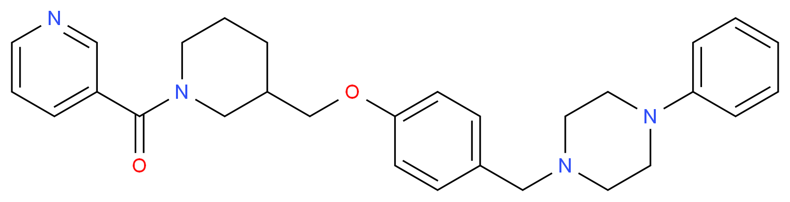 1-phenyl-4-(4-{[1-(3-pyridinylcarbonyl)-3-piperidinyl]methoxy}benzyl)piperazine_分子结构_CAS_)