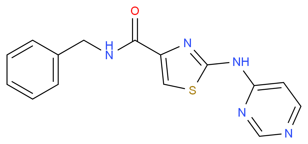 N-benzyl-2-[(pyrimidin-4-yl)amino]-1,3-thiazole-4-carboxamide_分子结构_CAS_1226056-71-8