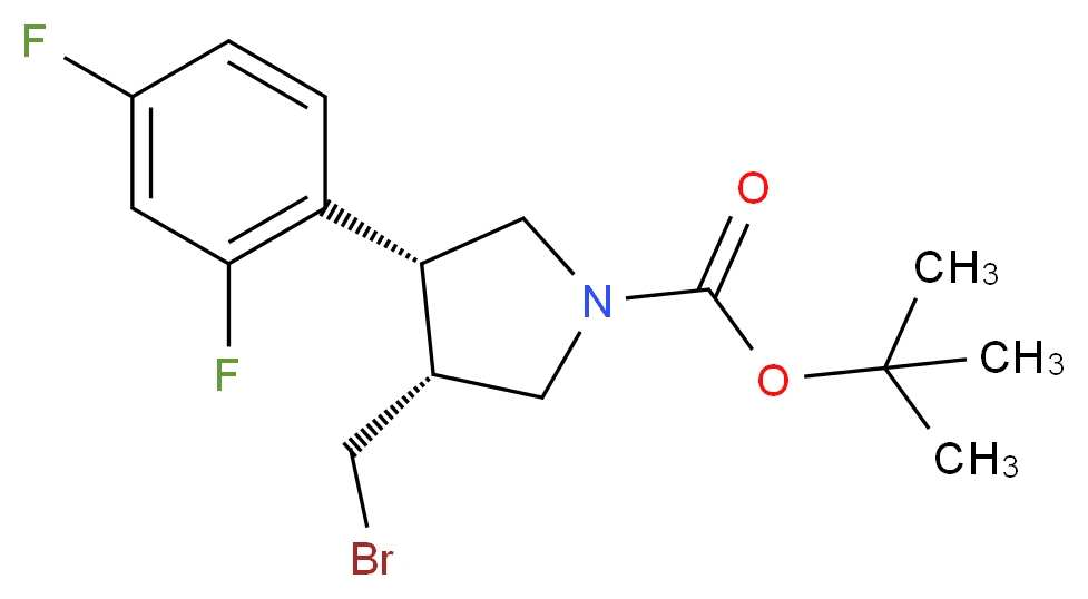 (3S,4R)-tert-butyl 3-(bromomethyl)-4-(2,4-difluorophenyl)pyrrolidine-1-carboxylate_分子结构_CAS_1260591-85-2)