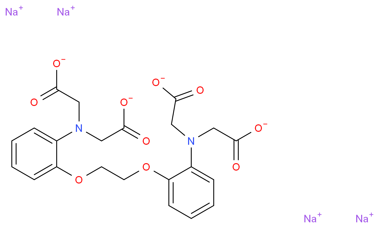 tetrasodium 2-{[2-(2-{2-[bis(carboxylatomethyl)amino]phenoxy}ethoxy)phenyl](carboxylatomethyl)amino}acetate_分子结构_CAS_126824-24-6