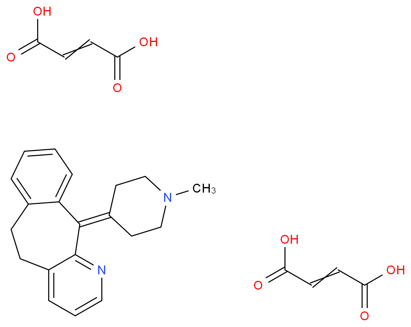 2-(1-methylpiperidin-4-ylidene)-4-azatricyclo[9.4.0.0<sup>3</sup>,<sup>8</sup>]pentadeca-1(11),3(8),4,6,12,14-hexaene; bis(but-2-enedioic acid)_分子结构_CAS_3978-86-7
