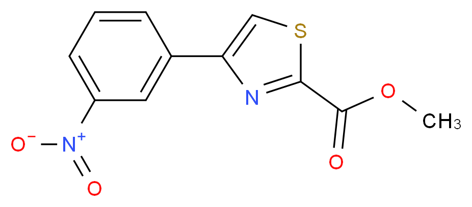 METHYL 4-(3-NITROPHENYL)THIAZOLE-2-CARBOXYLATE_分子结构_CAS_885279-68-5)