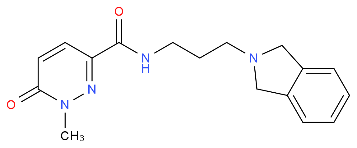 N-[3-(1,3-dihydro-2H-isoindol-2-yl)propyl]-1-methyl-6-oxo-1,6-dihydropyridazine-3-carboxamide_分子结构_CAS_)