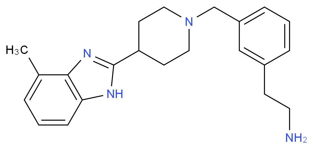 2-(3-{[4-(4-methyl-1H-benzimidazol-2-yl)-1-piperidinyl]methyl}phenyl)ethanamine_分子结构_CAS_)