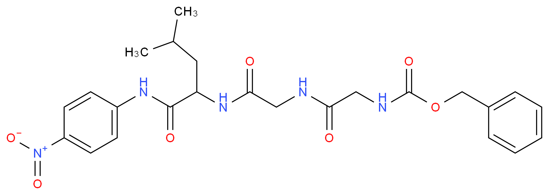 benzyl N-({[({3-methyl-1-[(4-nitrophenyl)carbamoyl]butyl}carbamoyl)methyl]carbamoyl}methyl)carbamate_分子结构_CAS_53046-98-3