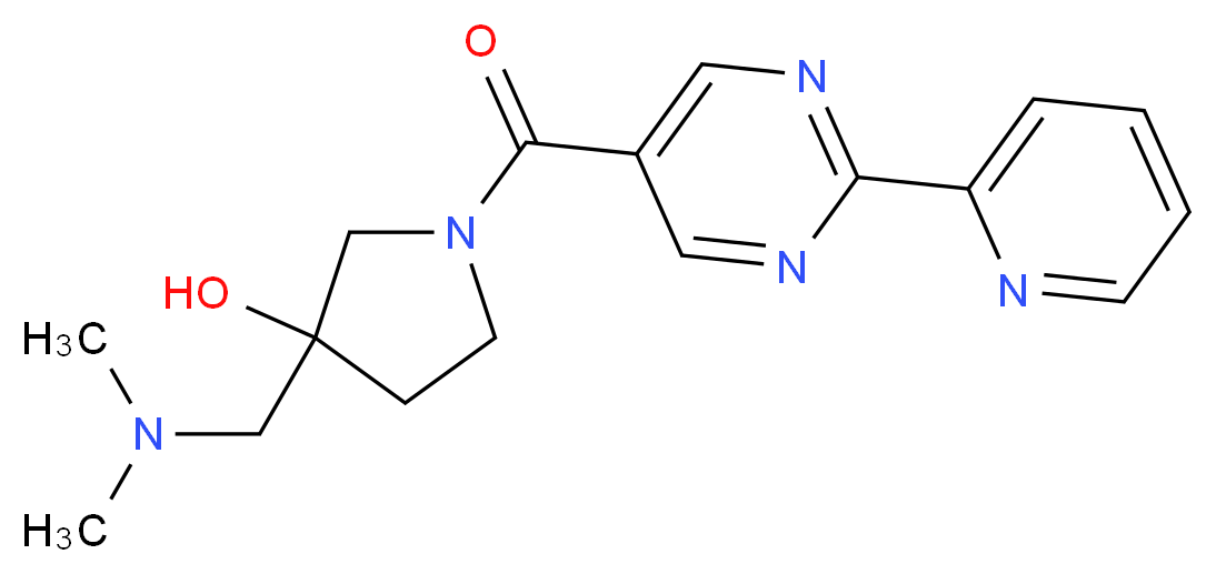 3-[(dimethylamino)methyl]-1-{[2-(2-pyridinyl)-5-pyrimidinyl]carbonyl}-3-pyrrolidinol_分子结构_CAS_)