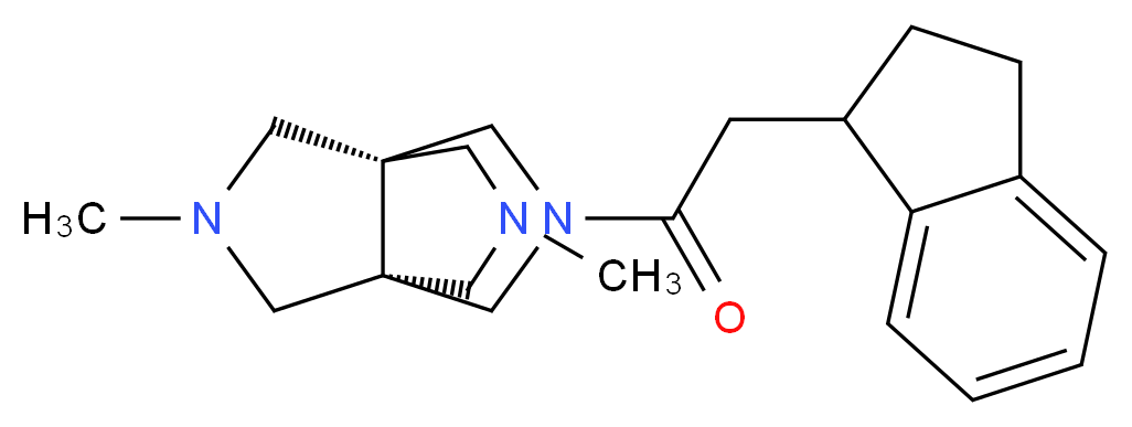 (1s,5s)-3-(2,3-dihydro-1H-inden-1-ylacetyl)-7,10-dimethyl-3,7,10-triazatricyclo[3.3.3.0~1,5~]undecane_分子结构_CAS_)
