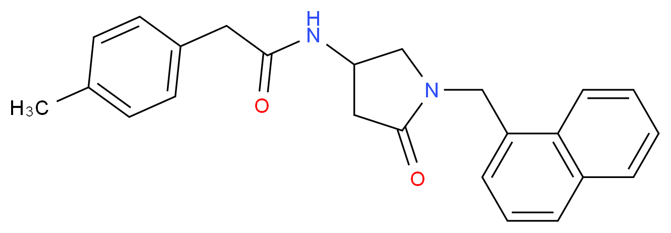 2-(4-methylphenyl)-N-[1-(1-naphthylmethyl)-5-oxopyrrolidin-3-yl]acetamide_分子结构_CAS_)