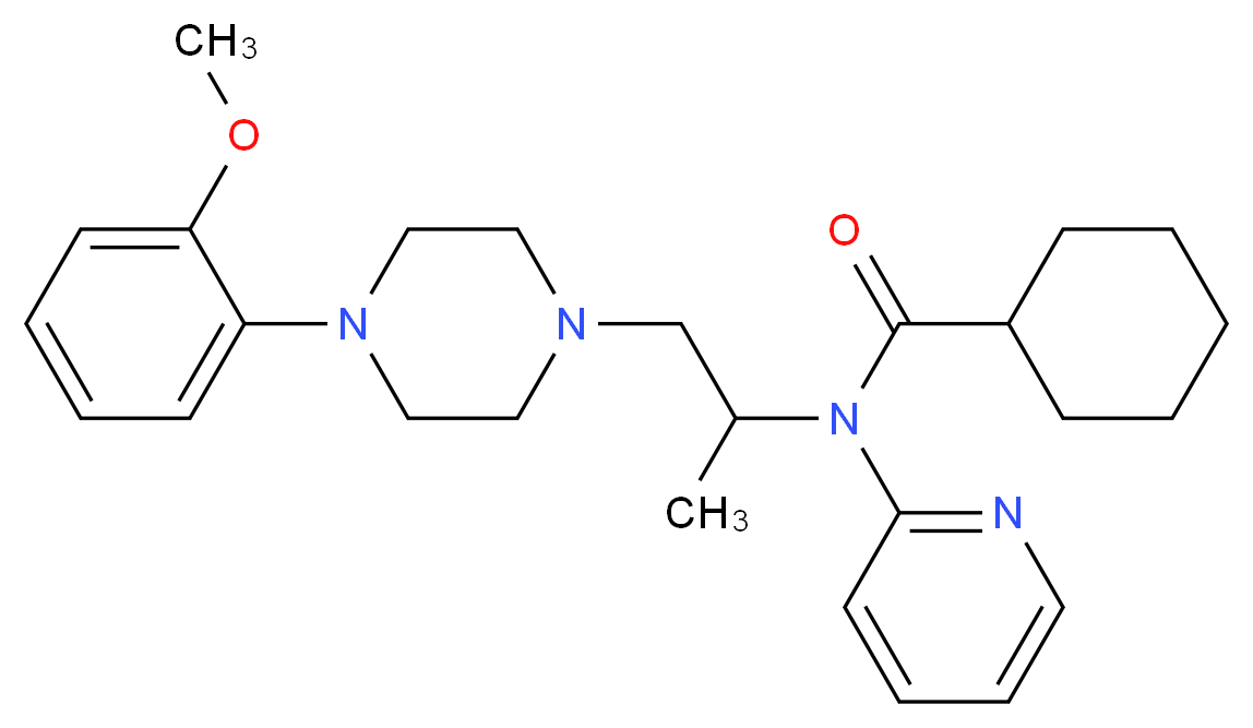 N-{1-[4-(2-methoxyphenyl)piperazin-1-yl]propan-2-yl}-N-(pyridin-2-yl)cyclohexanecarboxamide_分子结构_CAS_302900-97-6