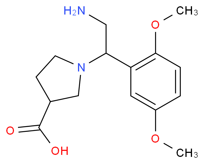 1-[2-amino-1-(2,5-dimethoxyphenyl)ethyl]pyrrolidine-3-carboxylic acid_分子结构_CAS_886363-82-2