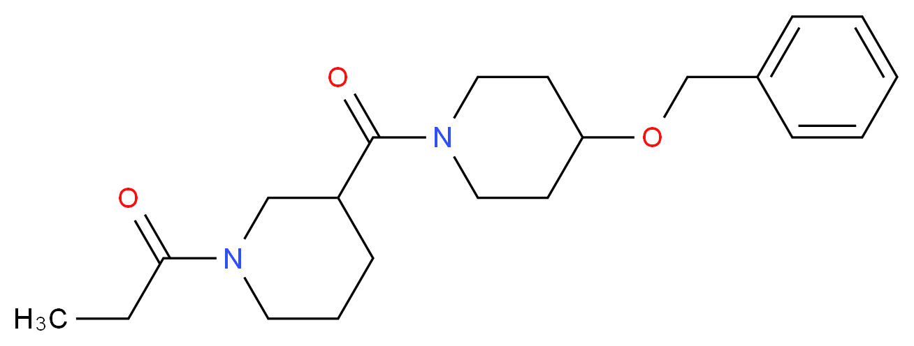 3-{[4-(benzyloxy)-1-piperidinyl]carbonyl}-1-propionylpiperidine_分子结构_CAS_)
