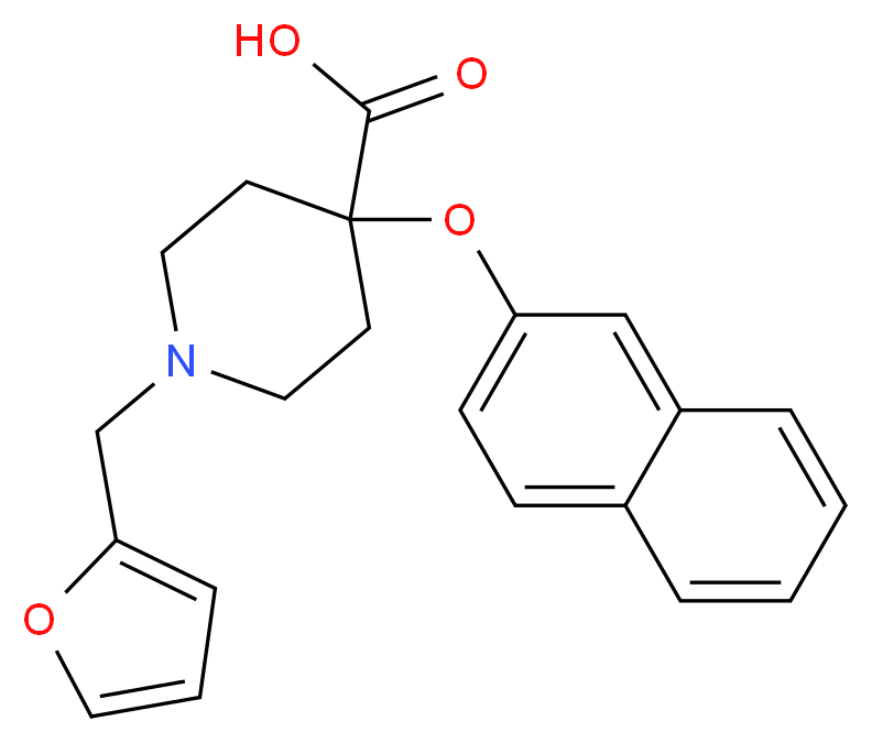 1-(2-furylmethyl)-4-(2-naphthyloxy)-4-piperidinecarboxylic acid_分子结构_CAS_)