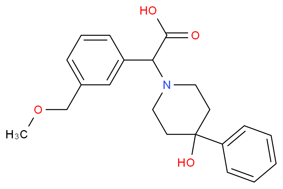 (4-hydroxy-4-phenylpiperidin-1-yl)[3-(methoxymethyl)phenyl]acetic acid_分子结构_CAS_)