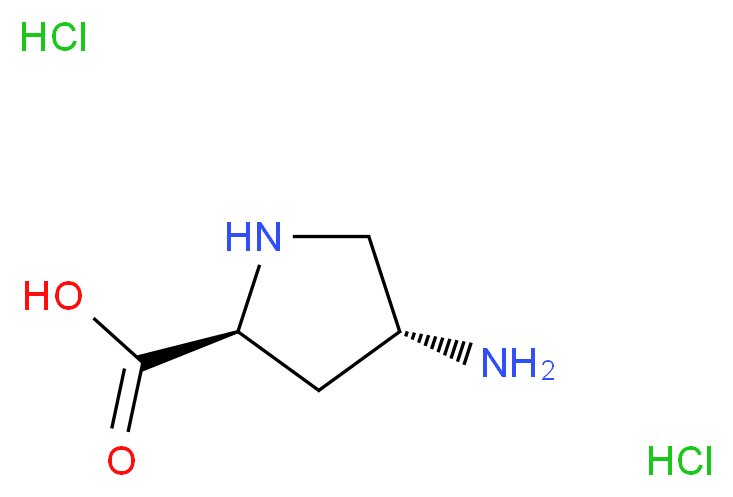 (2S,4R)-4-Aminopyrrolidine-2-carboxylic acid dihydrochloride_分子结构_CAS_16257-89-9)