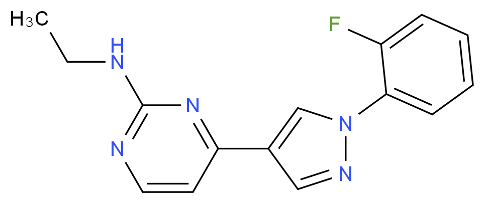 N-ethyl-4-[1-(2-fluorophenyl)-1H-pyrazol-4-yl]pyrimidin-2-amine_分子结构_CAS_)