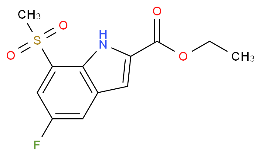 ethyl 5-fluoro-7-methanesulfonyl-1H-indole-2-carboxylate_分子结构_CAS_849035-86-5