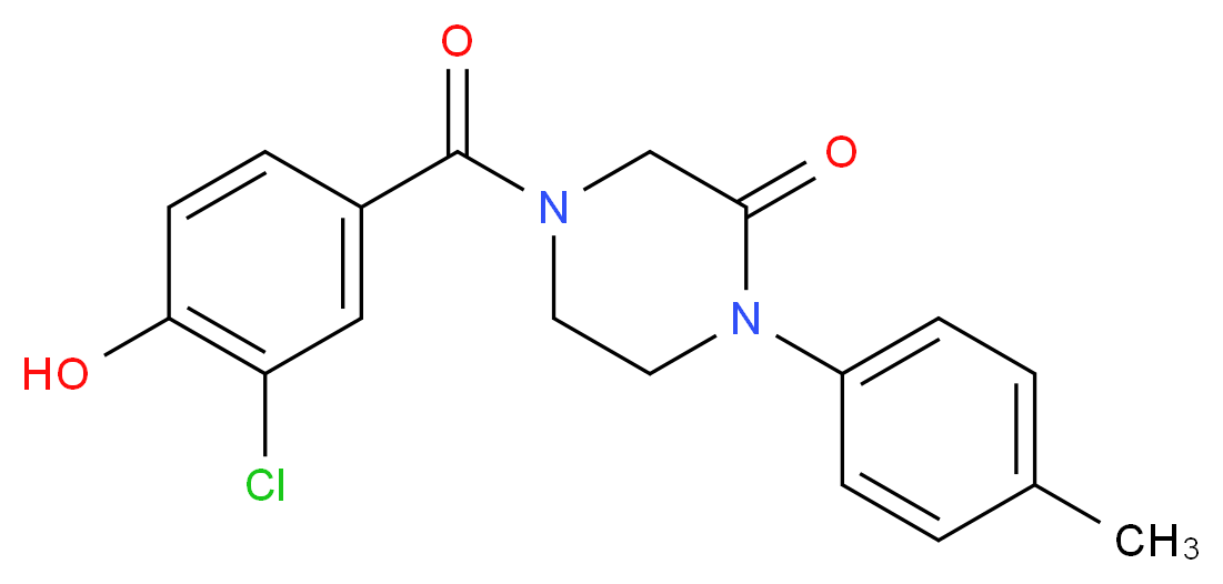 4-(3-chloro-4-hydroxybenzoyl)-1-(4-methylphenyl)-2-piperazinone_分子结构_CAS_)