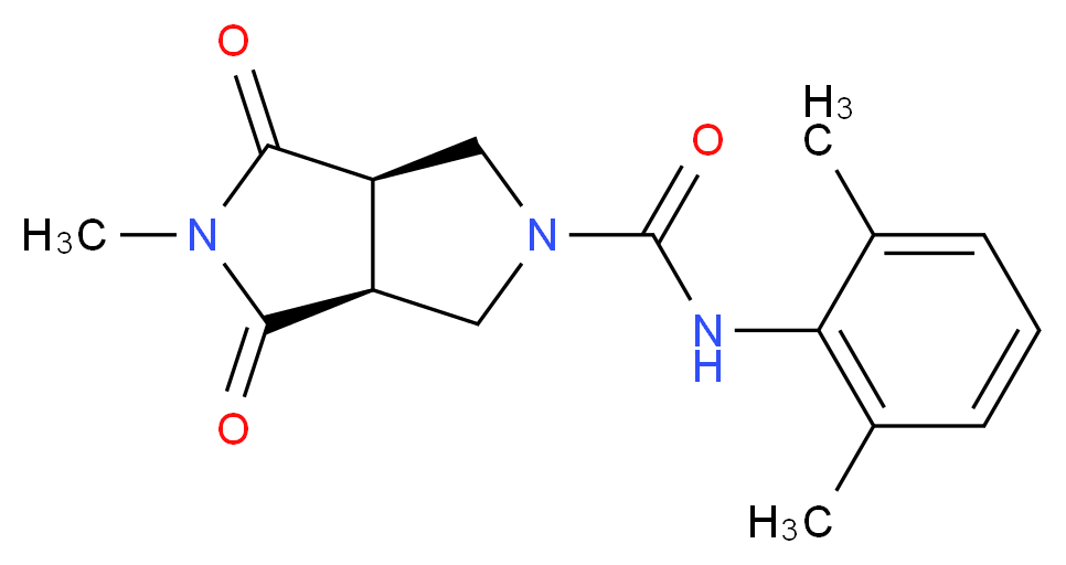 (3aR*,6aS*)-N-(2,6-dimethylphenyl)-5-methyl-4,6-dioxohexahydropyrrolo[3,4-c]pyrrole-2(1H)-carboxamide_分子结构_CAS_)