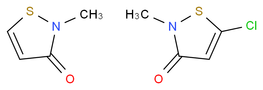 2-methyl-2,3-dihydro-1,2-thiazol-3-one; 5-chloro-2-methyl-2,3-dihydro-1,2-thiazol-3-one_分子结构_CAS_55965-84-9