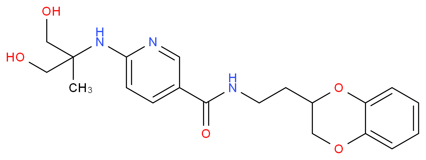 N-[2-(2,3-dihydro-1,4-benzodioxin-2-yl)ethyl]-6-{[2-hydroxy-1-(hydroxymethyl)-1-methylethyl]amino}nicotinamide_分子结构_CAS_)