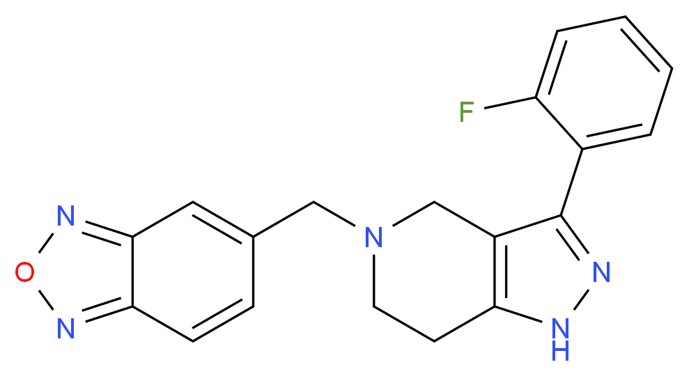 5-{[3-(2-fluorophenyl)-1,4,6,7-tetrahydro-5H-pyrazolo[4,3-c]pyridin-5-yl]methyl}-2,1,3-benzoxadiazole_分子结构_CAS_)