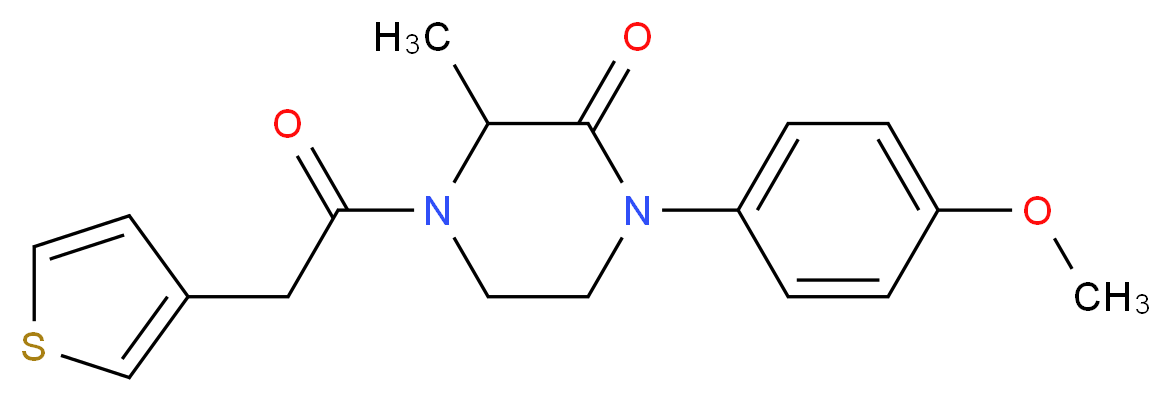 1-(4-methoxyphenyl)-3-methyl-4-(3-thienylacetyl)-2-piperazinone_分子结构_CAS_)