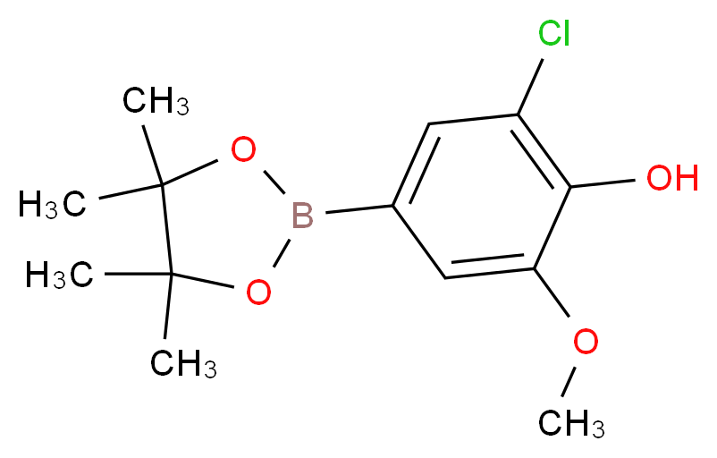 2-chloro-6-methoxy-4-(tetramethyl-1,3,2-dioxaborolan-2-yl)phenol_分子结构_CAS_1003298-84-7