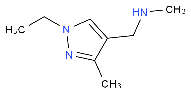 [(1-ethyl-3-methyl-1H-pyrazol-4-yl)methyl](methyl)amine_分子结构_CAS_956363-88-5