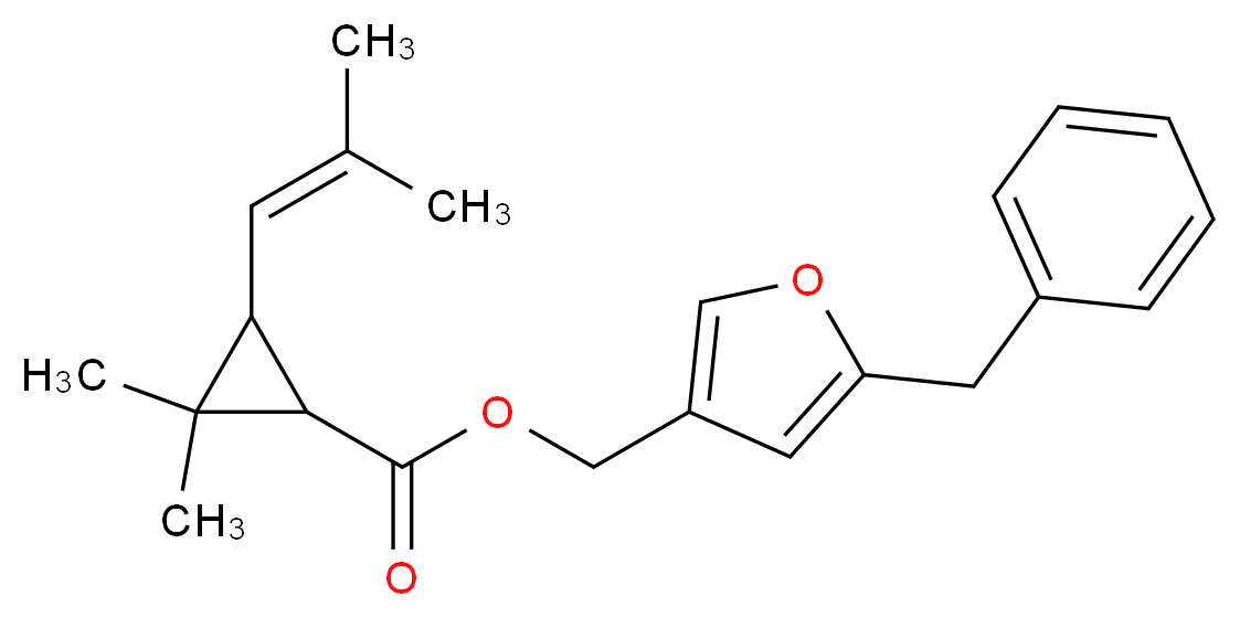 (5-benzylfuran-3-yl)methyl 2,2-dimethyl-3-(2-methylprop-1-en-1-yl)cyclopropane-1-carboxylate_分子结构_CAS_10453-86-8