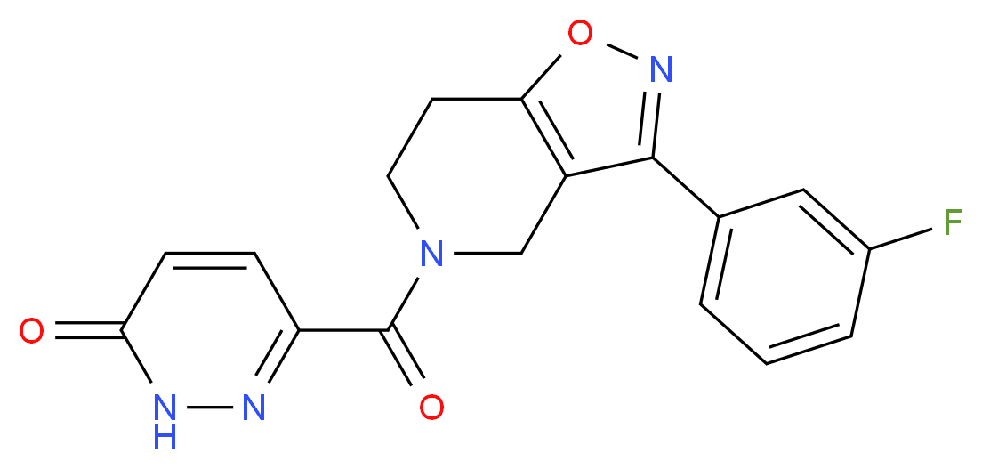6-{[3-(3-fluorophenyl)-6,7-dihydroisoxazolo[4,5-c]pyridin-5(4H)-yl]carbonyl}-3(2H)-pyridazinone_分子结构_CAS_)
