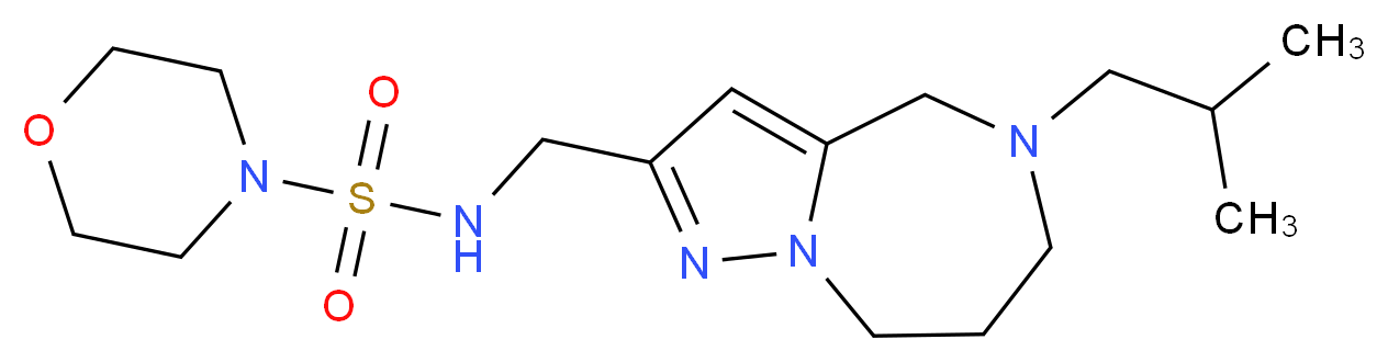 N-[(5-isobutyl-5,6,7,8-tetrahydro-4H-pyrazolo[1,5-a][1,4]diazepin-2-yl)methyl]morpholine-4-sulfonamide_分子结构_CAS_)