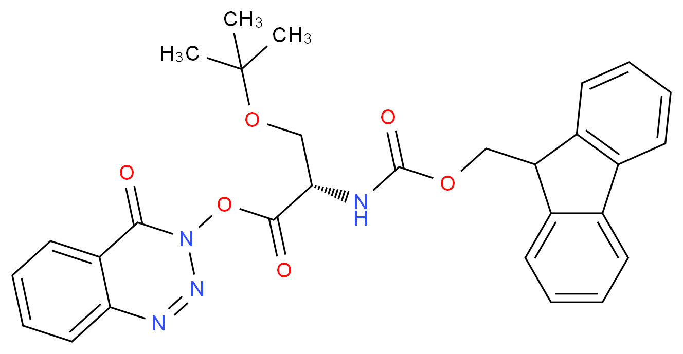 4-oxo-3,4-dihydro-1,2,3-benzotriazin-3-yl (2S)-3-(tert-butoxy)-2-{[(9H-fluoren-9-ylmethoxy)carbonyl]amino}propanoate_分子结构_CAS_109434-27-7