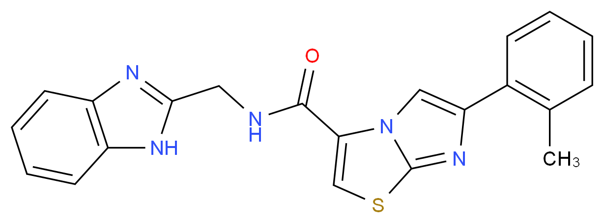 N-(1H-benzimidazol-2-ylmethyl)-6-(2-methylphenyl)imidazo[2,1-b][1,3]thiazole-3-carboxamide_分子结构_CAS_)