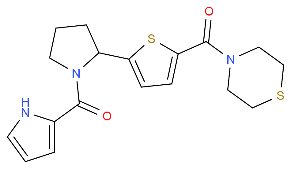 4-({5-[1-(1H-pyrrol-2-ylcarbonyl)-2-pyrrolidinyl]-2-thienyl}carbonyl)thiomorpholine_分子结构_CAS_)