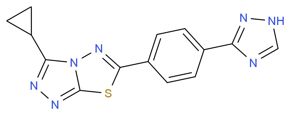 3-cyclopropyl-6-[4-(1H-1,2,4-triazol-3-yl)phenyl][1,2,4]triazolo[3,4-b][1,3,4]thiadiazole_分子结构_CAS_)
