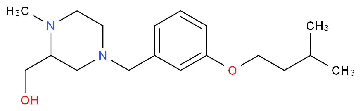 {1-methyl-4-[3-(3-methylbutoxy)benzyl]piperazin-2-yl}methanol_分子结构_CAS_)
