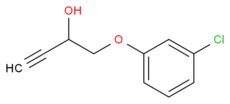 1-(3-氯苯氧基)-2-羟丁-3-炔_分子结构_CAS_86912-84-7)